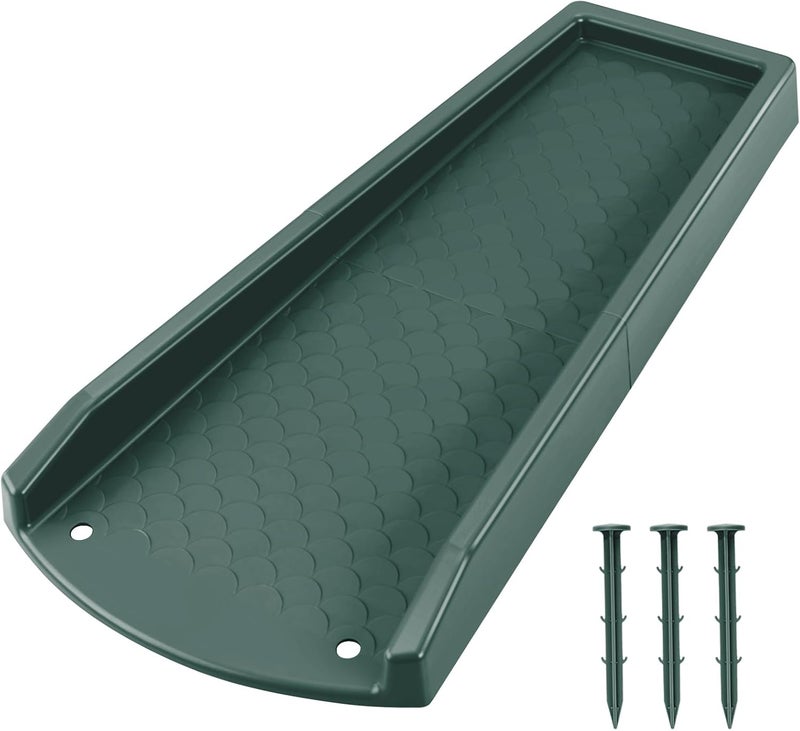 Ogutter Splash Blocks for Gutters Downspouts, 24" Downspout Extensions for Rain Water Drainage, Thickened Gutter Splash Guard with Fixing Piles(1 Pack, Green) - Image 1